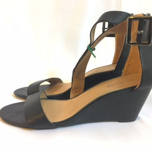 Call it Spring - Black Mid Wedge Sandal- Like New!